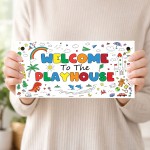 Playhouse Welcome Sign Kids Playhouse Decor Garden Outdoor 