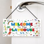 Playhouse Welcome Sign Kids Playhouse Decor Garden Outdoor 