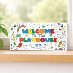 Playhouse Welcome Sign Kids Playhouse Decor Garden Outdoor 