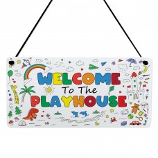 Playhouse Welcome Sign For Kids Children Garden Playhouse Decor 
