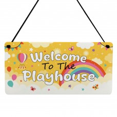 Welcome To The Playhouse Sign For Kids Garden Play House Plaques