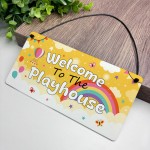 Welcome To The Playhouse Sign For Kids Garden Play House Plaques