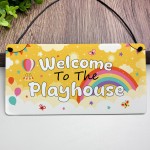 Welcome To The Playhouse Sign For Kids Garden Play House Plaques