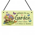 Floral Garden Signs Welcome To My Garden Hanging Wall Sign