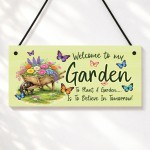Floral Garden Signs Welcome To My Garden Hanging Wall Sign