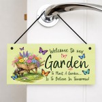 Floral Garden Signs Welcome To My Garden Hanging Wall Sign
