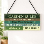 Funny Garden Sign With Garden Rules Plaque For Outside