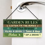 Funny Garden Sign With Garden Rules Plaque For Outside
