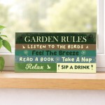 Funny Garden Sign With Garden Rules Plaque For Outside