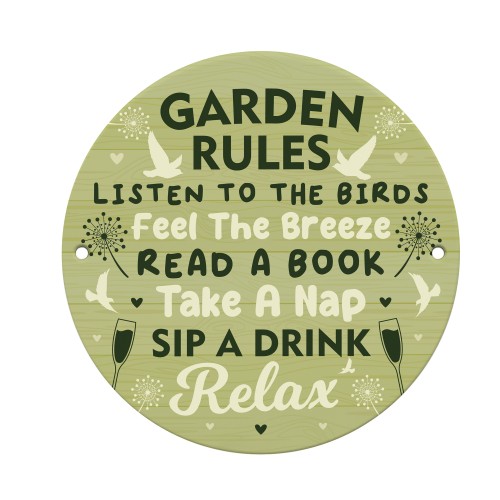Novelty Garden Rules Sign Acrylic Garden Shed Yard Signs