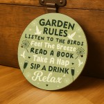 Novelty Garden Rules Sign Acrylic Garden Shed Yard Signs