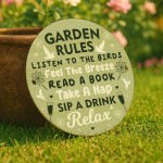 Novelty Garden Rules Sign Acrylic Garden Shed Yard Signs
