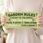 Funny Garden Sign With Garden Rules Welcome Sign Garden Plaque