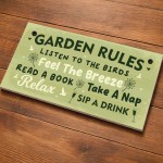 Funny Garden Sign With Garden Rules Welcome Sign Garden Plaque