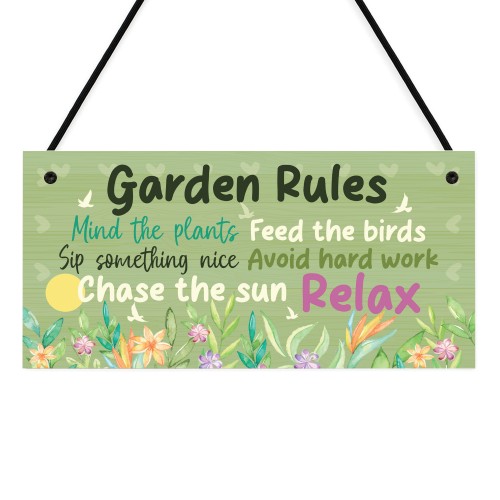 Novelty Garden Sign With Garden Rules Welcome Sign Garden Plaque
