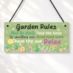 Novelty Garden Sign With Garden Rules Welcome Sign Garden Plaque