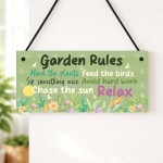 Novelty Garden Sign With Garden Rules Welcome Sign Garden Plaque