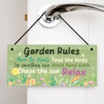 Novelty Garden Sign With Garden Rules Welcome Sign Garden Plaque
