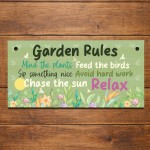 Novelty Garden Sign With Garden Rules Welcome Sign Garden Plaque