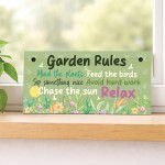 Novelty Garden Sign With Garden Rules Welcome Sign Garden Plaque
