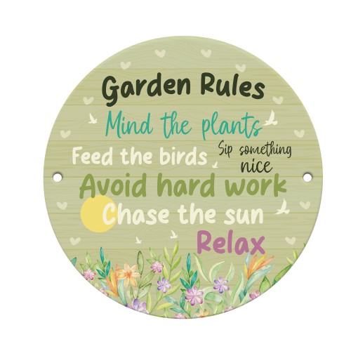 Funny Garden Rules Sign Garden Shed Yard Signs Friendship Plaque
