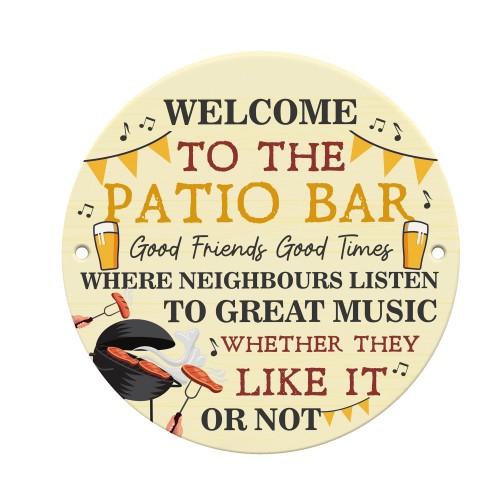 Welcome To The Patio Bar Sign Acrylic Garden Sign Welcome Plaque