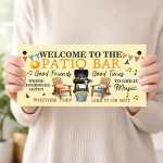 Welcome To The Patio Bar Sign For Garden Welcome Plaque Welcome To The Patio Bar Sign For Garden Welcome Plaque