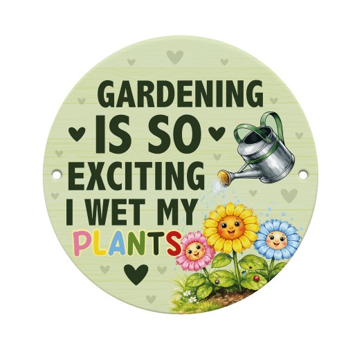Funny Gardening Is So Exciting Acrylic Round Hanging Sign Garden