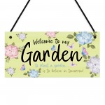 Welcome To My Garden Sign Hanging Wall Sign For Home