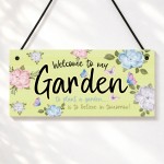 Welcome To My Garden Sign Hanging Wall Sign For Home