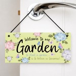 Welcome To My Garden Sign Hanging Wall Sign For Home