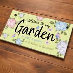 Welcome To My Garden Sign Hanging Wall Sign For Home