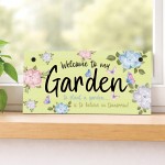 Welcome To My Garden Sign Hanging Wall Sign For Home