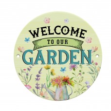 Welcome To Our Garden Acrylic Round Hanging Sign Garden Sign
