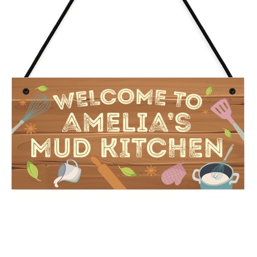 Personalised Mud Kitchen Sign For Kids Children Welcome Plaque