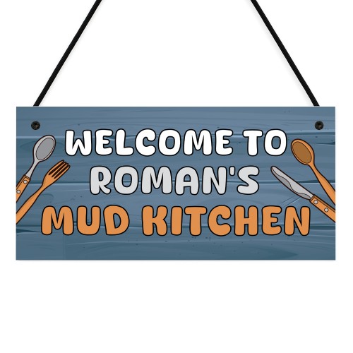 Personalised Mud Kitchen Sign Messy Play Area Plaque Outdoor