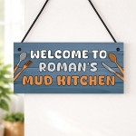 Personalised Mud Kitchen Sign Messy Play Area Plaque Outdoor