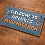 Personalised Mud Kitchen Sign Messy Play Area Plaque Outdoor