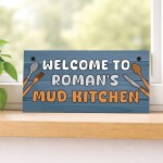 Personalised Mud Kitchen Sign Messy Play Area Plaque Outdoor