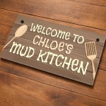 Personalised Mud Kitchen Welcome Sign Outdoor Messy Play Area Personalised Mud Kitchen Welcome Sign Outdoor Messy Play Area
