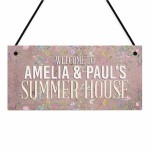 Personalised Summerhouse Sign Hanging Shed Plaque Welcome Sign