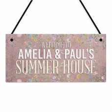 Personalised Summerhouse Sign Hanging Shed Plaque Welcome Sign
