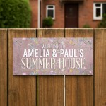 Personalised Summerhouse Sign Hanging Shed Plaque Welcome Sign