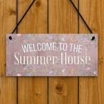 Welcome To The Summerhouse Sign Hanging Shed Plaque Garden Sign Welcome To The Summerhouse Sign Hanging Shed Plaque Garden Sign