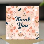 Floral Thank You Card with Envelope, 350gsm 145x145mm Card Floral Thank You Card with Envelope, 350gsm 145x145mm Card