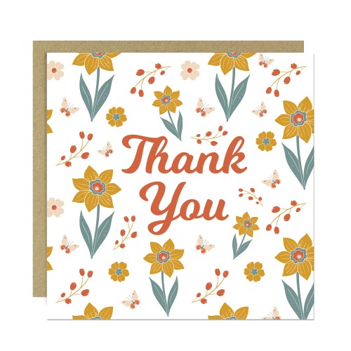 Thank You Card for Teacher Floral Thank You Greeting Card Thank You Card for Teacher Floral Thank You Greeting Card