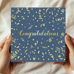 Congratulations Greetings Card, Modern Confetti Congrats Card