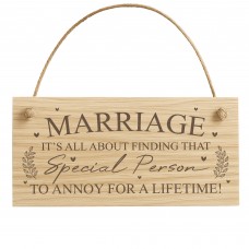 Marriage Sign Special Person Lifetime Wooden Plaque Funny Mr & M