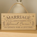 Marriage Sign Special Person Lifetime Wooden Plaque Funny Mr & M