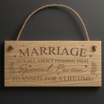 Marriage Sign Special Person Lifetime Wooden Plaque Funny Mr & M